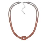 Collane fiscali catena a rete bicolore doppia fila colore oro rosa e argento