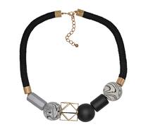 Collane fiscali collier forme moderne bianco e nero elementi color oro