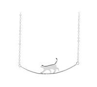 Collane I Nomi Cat Cute Collana Catena Arrampicata Clavicola Cat Walking Walking Collana Cat Collane e ciondoli Collana Girocollo A Catena per (Silver, One Size)