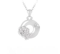 Collane In Argento per Donna, Collana In Argento Sterling S925 con Fiore Intarsiato In Calcedonio Bianco, Ciondolo con Dodici Divinità Floreali, Gioielli, Regali Di Compleanno, Fiore Di Melograno D
