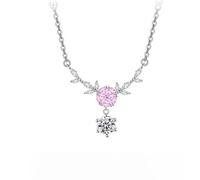 Collane In Argento per Donna Collana In Argento Sterling S925 con Zirconi Cubici E Ciondolo A Forma Di Fiore Di Topazio Splendente per Donna Gioielli Da Sposa Regali Di Nozze Ibisco Di Ottobre