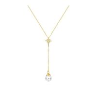 Collane in argento Sterling 925 a otto punte con croce a stella e luna per le donne con anello di perle intrecciate regalo