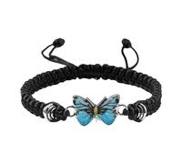 Collane lunghe di perle per braccialetti a farfalla regolabili per le donne braccialetti con ciondoli a farfalla carino nove pantaloncini, Misura unica, Fune metallica, Nessuna pietra preziosa