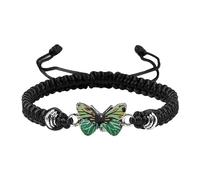 Collane lunghe di perle per braccialetti a farfalla regolabili per le donne braccialetti con ciondoli a farfalla carino nove pantaloncini, Misura unica, Fune metallica, Nessuna pietra preziosa