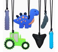 Collane masticabili in silicone per bambini, confezione da 6, collane sensoriali da masticare per bambini, bambini con autismo, ADHD, bisogni morsi, massaggiagengive masticabili orali per adulti