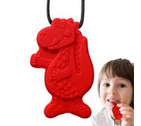 Collane masticate sensoriali - Dinosauri in silicone Toys per bambini | Neckllace morso per motori orali | Portable Chewy teether | per dentizione non tossica sicura | Collana da masticare durev