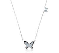 Collane & Pendts Collana in Argento Sterling 925 Grande Farfalla Piccola Farfalla Pendt Lunga Catena Collana Moda Signore Elegt Collana Pendt Collane, Silver Blue