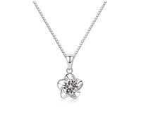 Collane per donne e ragazze Ciondolo a forma di fiore Collana a cinque petali intarsiati con gemme Regalo romantico La migliore fidanzata Girocollo per la casa