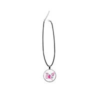 Collane per La Mamma Ciondolo a nastro rosa nero per collana al seno Collane e ciondoli in pelle per la del cancro Ragazzi Collane 5-8 (D, One Size)