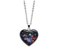 Collane per La Sposa Ciondolo Galaxy System Sided Collana Collana Cuore Pianeta Doppio Solare Collane e ciondoli Collana A Led Di Natale (A, One Size)