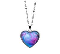 Collane per La Sposa Ciondolo Galaxy System Sided Collana Collana Cuore Pianeta Doppio Solare Collane e ciondoli Collana A Led Di Natale (D, One Size)