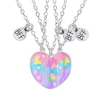 Collane puzzle del miglior cuore set - Ciondolo in lega magnetica a 3 pezzi | Amici per ragazze abbinate a gigotto, regalo di amicizia simbolica per la celebrazione delle vacanze di laurea di complean