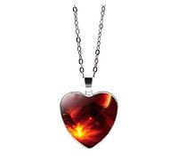 Collane Ragazze Età 5-7 Accessorio del del cuore della collana solare del pianeta della galassia dell'universo di vetro a forma di pendente Collane Di Gatti (Multicolor3, One Size)