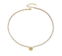 Collane rotonde lucide multiple per le donne semplici squisiti gioielli collane alla moda per l'uso quotidiano, adjustable, Zirconia cubica