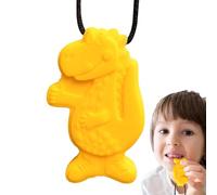 Collane sensoriali da masticare, giocattoli da masticare a forma di dinosauro in silicone per bambini, laccio da masticare a motore, massaggiagengive masticabile, sicuro per dentizione, collana