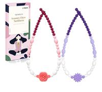 Collane sensoriali da masticare per bambini e adulti, collana con fiori masticabili, giocattoli sensoriali per autismo, ansia da mordere le unghie, collana fidget giocattolo da masticare orale