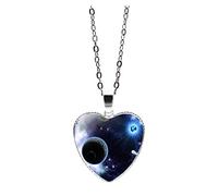 Collane Sorella Accessorio di vetro del solare del solare del cuore della collana a forma di pianeta della galassia dell'universo Collane Di Nome (Multicolor5, One Size)