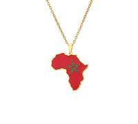 Collane Trendy Africa Marocco Mappa,Collana Girocollo Catena Bandiera Gioielli,Collane Gotiche Rave Party,Collane Contorno Continente Madrepatria,Accessori Gioielli Per Donna Uomo Unisex Ragazze,Come