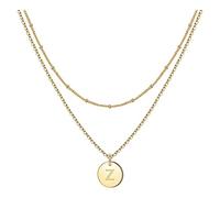 Collane Vili Collana Donna Circolare 26 Lettere Doppio Moda Collo Catena Cuore Lettera Collana Della Stazione (Z, One Size)