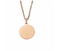 Collane vuote con ciondolo a dischi rotondi collane in acciaio inox collane per fai da te con nome personalizzato da donna gioielli da uomo, taglia unica, 50 cm_oro rosa, agata, Eén maat, 50 cm_oro