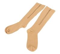 Collant a compressione con cerniera da donna, 15-20 mmHg, comodi da indossare, calze a compressione da donna, che promuovono la circolazione sanguigna per le vene varicose (L/XL)
