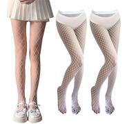 Collant A Rete Bianca Da 2 Pezzi, Calze A Rete Da Donna, Collant A Vita Alta, Calze A Rete Incrociata, Calzini Da Pavimento Alla Moda.