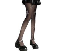 Collant a Rete con Strass da Donna,Collant da donna in rete VelataCollant da Donna con Strass,Rete Sexy Calze a rete Vita Alta Calze per le donn Leggings a Vita Alta per Feste,Cosplay,Halloween