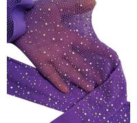 Collant a rete da donna con strass, alla moda, colore viola