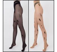 Collant a rete fantasia Giulia Mesh modello 3 con un motivo tatuaggio unico...