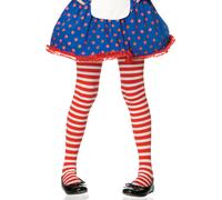 Collant a righe per ragazze LARGE ROSSO/W