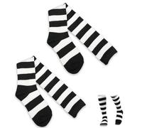 Collant a Righe Sopra il Ginocchio per Donna, Calze Lunghe Elastiche e Confortevoli in Cotone, Poliestere e Spandex, Ideali per Uso Quotidiano e Occasioni Speciali, Adatte a Tutte le Stagioni