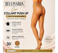 Collant Bellissima Italia Chic 30 DEN Push Up Modellante Shaping Nero Made Italy