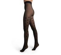 Collant caldo e velato fantasia THERMO Nero 3/4