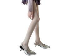 Collant da donna a vita alta collant vintage controllo top collant collant collant calze coscia calze con reggicalze set, bianco latte, Taglia unica