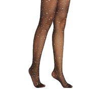 Collant da donna con stelle moda fantasia super elasticità ultra sottile trasparente a vita alta sexy glitter jacquard calze da festa nere da donna per gonna o abito fine