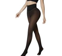 Collant da donna foderati in pile con una sola cucitura leggings termici con controllo della pancia e design per sollevamento del sedere, bronzo, Cacao, Medium Più