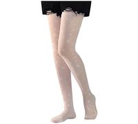 Collant da donna in nylon trasparente con motivi piccoli e gambe con piedi | Calze a lunghezza intera con piccoli motivi a contrasto sparsi, un terreno semitrasparente e bordo superiore in tinta unita