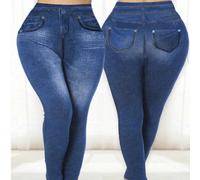 Collant da donna senza cuciture, ad alto effetto elastico, effetto jeans, aderenti, da palestra, running, vita alta, casual, streetwear, classici per uso quotidiano, confortevoli L,M,S,XL,GrandezzaCol