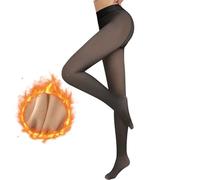 Collant Donna Foderati in Pile Finto Traslucido Sottili Calze Fake Translucent, Comodi Elasticizzati Leggings Tights per Autunno Invernali Collant (IT, Testo, Taglia unica, Regular, Regular, Nero-1)