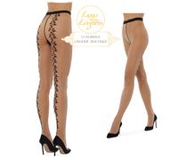 Collant Florale Wolford S Leggero Nero Trasparente Design A Cucitura