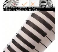 Collant gotici Y2K con stampa a tasti di pianoforte e spartito musicale, collant trasparenti ad alta elasticità e non sbiadenti, leggings stile punk rock da donna adatti per cosplay e uso quotidiano T