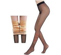 Collant invernali da donna, per gambe perfette, foderati in caldo pile, traslucidi, collant termici invernali per attività invernali all’aperto, colore: nero, caffè, Nero , S