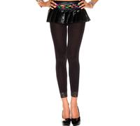 Collant Neri Opachi Senza Piede Con Pizzo Sexy Designer Lingerie P7479