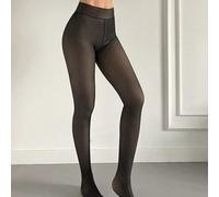 Collant neri trasparenti, collant opachi snellenti per le gambe, leggings senza piedi con fodera termica L,M,SColore unicoTessuto in maglia