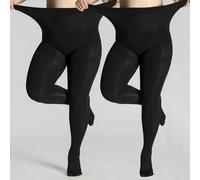 Collant opachi neri in vita alta, super elastici e confortevoli, adatti a taglie forti, con controllo addominale ed effetto lifting per creare una silhouette snella. Tessuto traspirante adatto per occ