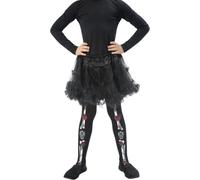 Collant Per Bambina Giorno Dei Morti Scheletro Ossa Accessorio Costume