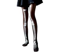 Collant Scheletro Calze con Stampa,Collant Fantasia Donna Ragnatela,Travestimento Halloween Donna,Collant Halloween Donna Ragno & Teschio,Ossa Bianco Nero per Halloween Giorno della Morte
