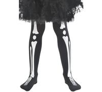 Collant Scheletro Nero E Bianco Per Bambine Costume Di Halloween