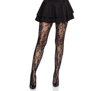 Collant senza cuciture in pizzo chantilly floreale.