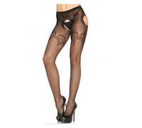 Collant sexy a rete leg avenue, Taglia Taglia unica, Colore Nero